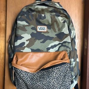 Camo and leopard backpack